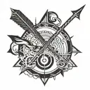 Arrow bow time  tattoo design idea