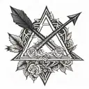 Arrow bow time  tattoo design idea