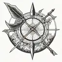 Arrow bow time  tattoo design idea