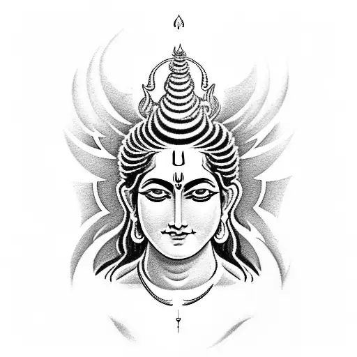 lord shiva and Krishna tattoo design idea