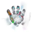 HANDPRINT WITH NAME INSIDE tattoo design idea