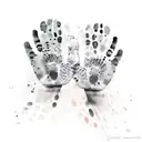 HANDPRINT WITH NAME INSIDE tattoo design idea