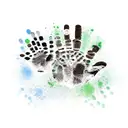 HANDPRINT WITH NAME INSIDE tattoo design idea