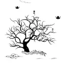 tree touch heaven root touch hell tattoo design idea
