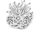 tree touch heaven root touch hell tattoo design idea