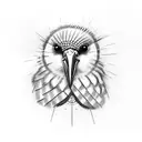 kiwi bird wearing a Scottish kilt tattoo design idea