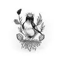 kiwi bird wearing a Scottish kilt tattoo design idea