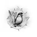 kiwi bird wearing a Scottish kilt tattoo design idea