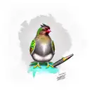 kiwi bird wearing a Scottish kilt tattoo design idea