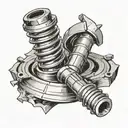 broken screw tattoo design idea