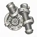 broken screw tattoo design idea