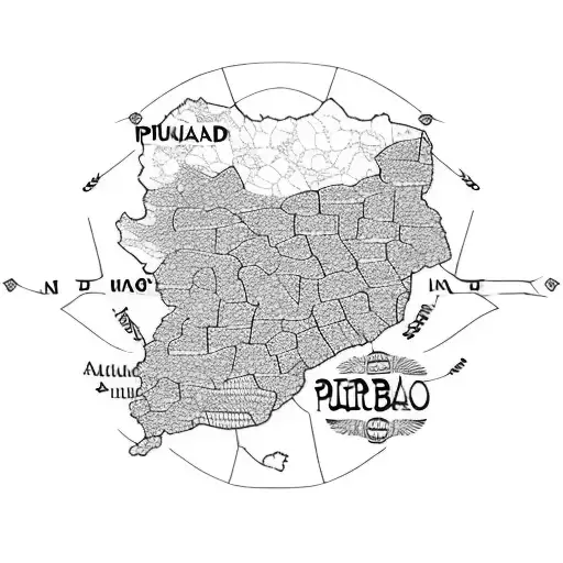 punjab map with punjabj letters tattoo design idea