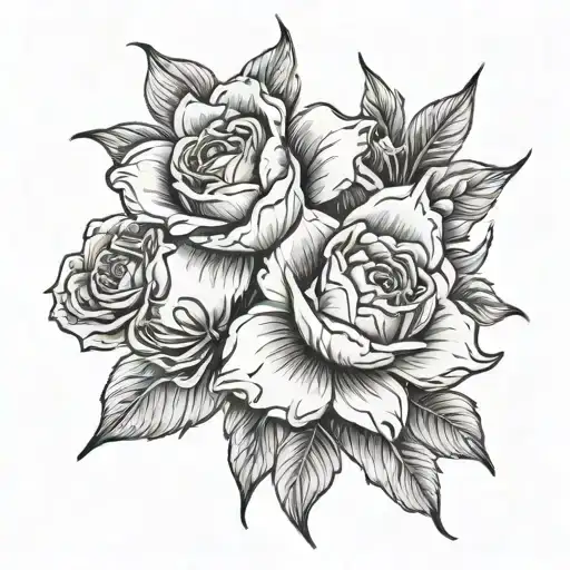 the evil flowers tattoo design idea