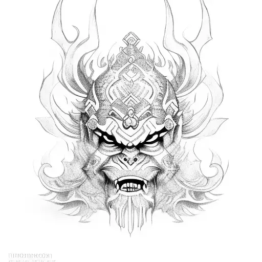 barong and radang tattoo design idea