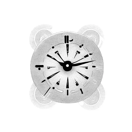make a analog clock reading 13:47 with the date 11-18-15 under it tattoo design idea