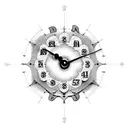 make a analog clock reading 13:47 with the date 11-18-15 under it tattoo design idea