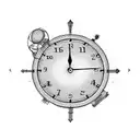make a analog clock reading 13:47 with the date 11-18-15 under it tattoo design idea