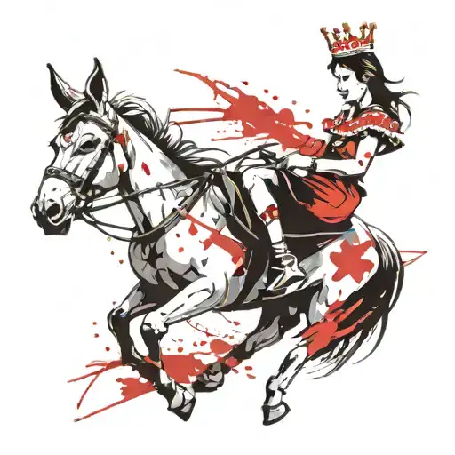 princess riding donkey tattoo design idea