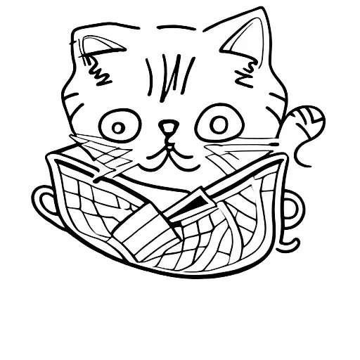 cat and wine tattoo design idea