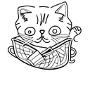 cat and wine tattoo design idea