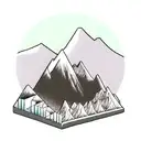 A mountain range with a chemistry periodic table design forming the peaks and a motorcycle riding towards the sun tattoo design idea
