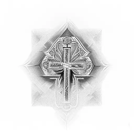 Lian holding an Orthodox cross tattoo design idea