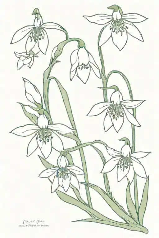snowdrop flowers   tattoo design idea