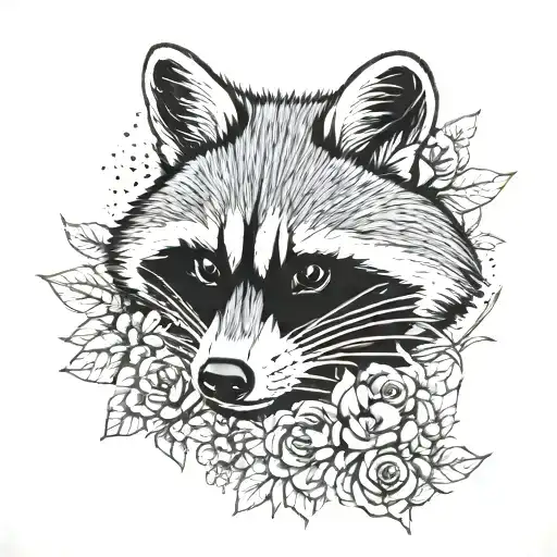 raccoon with scalpel tattoo design idea