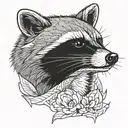 raccoon with scalpel tattoo design idea