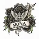 Mona name tattoo tattoo design idea