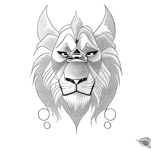 mufasa and simba with heartbeat tattoo design idea