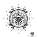 seal of solomon with flower of life in the middle tattoo design idea