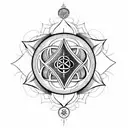 seal of solomon with flower of life in the middle tattoo design idea