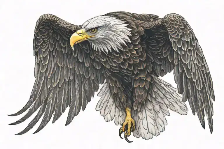 a loyal eagle flying tattoo design idea