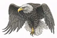a loyal eagle flying tattoo design idea