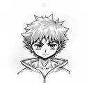 killua from hunterxhunter, angry tattoo design idea