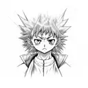 killua from hunterxhunter, angry tattoo design idea