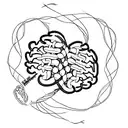 A heart and brain intertwined in a double helix DNA strand tattoo design idea