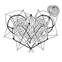 A heart and brain intertwined in a double helix DNA strand tattoo design idea