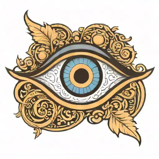 greek evil eye tattoo design idea