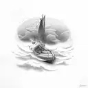 boat in a storm tattoo design idea