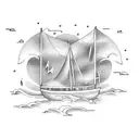 boat in a storm tattoo design idea