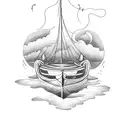 boat in a storm tattoo design idea
