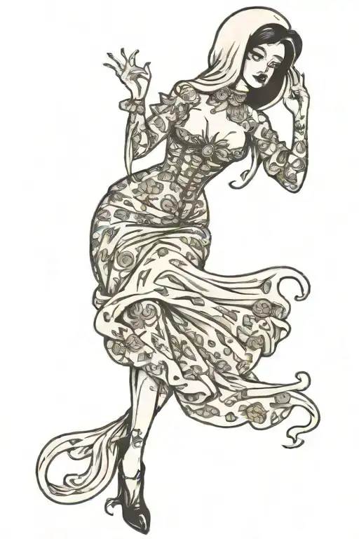 Sexy girl where a sheet like a ghost tattoo design tattoo design idea