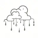 rain cloud artwork tattoo design idea