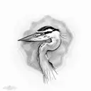 blue heron tattoo design idea