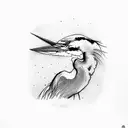 blue heron tattoo design idea