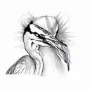 blue heron tattoo design idea