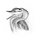 blue heron tattoo design idea