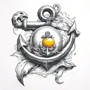 Anchor with fried egg tattoo design idea